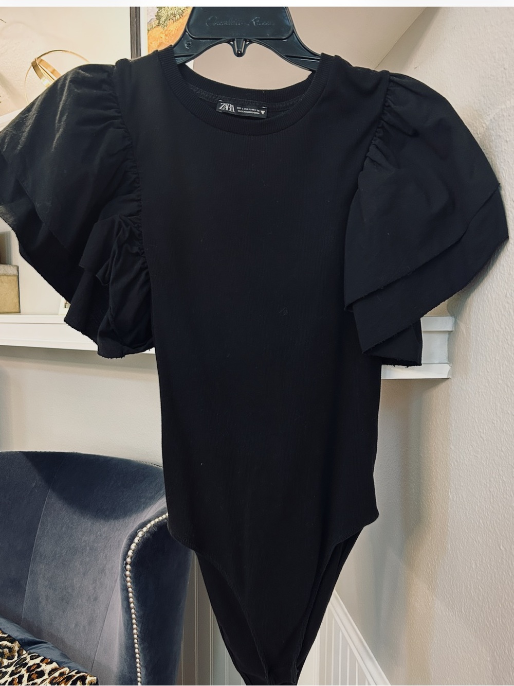 Ladies Ruffle sleeve bodysuit - Picture 2 of 2